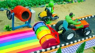 Diy tractor making asphalt road new technology | diy rainbow mini bridge construction machine