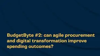 BudgetByte #2  can agile procurement and digital transformation improve spending outcomes?