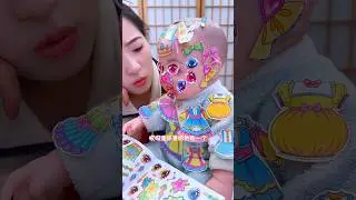 Baby doll decorated with stickers 😍 ✨🎀 #funny #sprunki