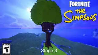 Fortnite Cartoon Tree ALL STAGES: End-of-Season Live Event (The Simpsons Season Intro)