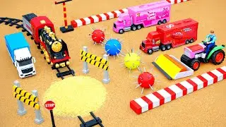 Road Destroyed by Thieves | Mini Construction Equipment Builds It Again &ndash; Science Project