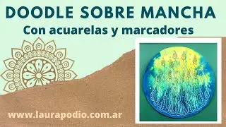 Tutorial #248 - Tangle org&aacute;nico sobre mancha/ Organic tangle