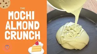 Sticky Crunchy Glutinous Rice Cake | Glutinous Rice Flour Recipe | Mochi + Matcha + Almond Crunch