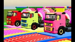 GARAGE with COLORS - TRANSPORTING POLICE CARS , CRANE , FIRE DEPARTMENT, MIXER RGB - FS22 #6