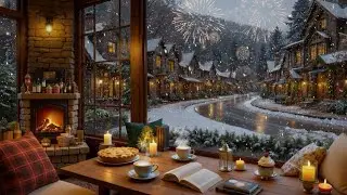 Winter Coffee Shop Jazz 2026 🎆 Cozy Night by the Fireplace Glow for Study, Work & Relax