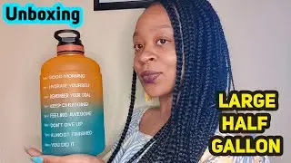 Large Half Gallon Motivational Water Bottle Sports Water Jug with Time Marker Unboxing