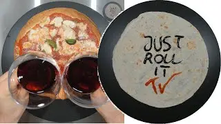 THE ITALIAN TACO PIZZA with BUFFALO MORZARELLA - fast healthy delicious | Wrap/Tortilla | ASMR