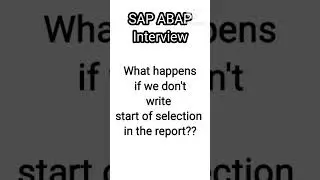 SAP ABAP interview questions #sapabapmini