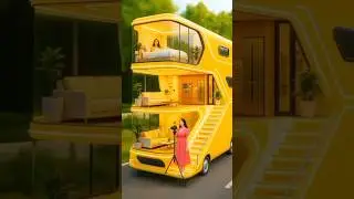 Futuristic 3-Story Yellow Car 🚗 Luxury Lifestyle on Wheels | JoyNest Shorts