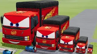 Big & Small Truck Lightning Mcqueen vs Trains Thomas | BeamNG.Drive