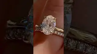 Solitaire Oval Cut Moissanite Diamond Ring With Matching Band For Women✨💍