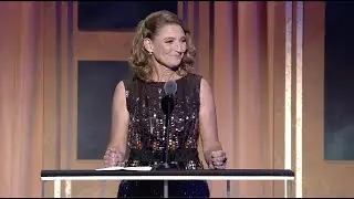 WGAW President Meredith Stiehm tells the 2024 Writers Guild Awards crowd 