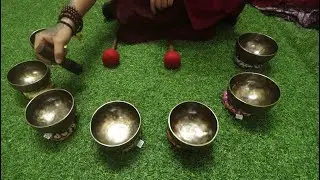Full moon Tibetan Singing Bowl Set with Professional Tuned 7 Chakra note | Best For Sound Healing