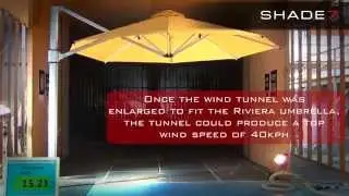 Cantilever Umbrella Wind Tunnel Test - The Shade7 Riviera Cantilever Umbrella