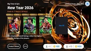 Trick 110 Rated BIG TIME Messi Pack Opening| New Year 2026 Pack Opening In eFootball 2026|Messi Pack