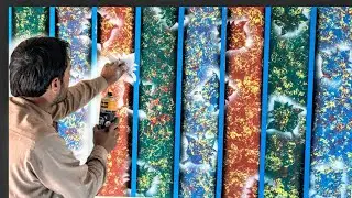 3D Wall Painting Design | Spray Paint Art | Easy & Unique Texture | Om paint and tech