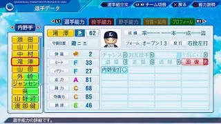 【パワプロ2022選手能力 / NPB Players Data】西武 62 滝澤夏央選手 Lions Natsuo Takizawa