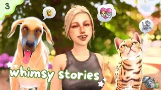 ADOPTING 2 STRAYS 🐶🐱 | sims 4: Whimsy Stories challenge | ep3
