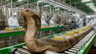 Inside a Snake Bioprocessing Factory: Venom Extraction to Luxury Leather | Full Process