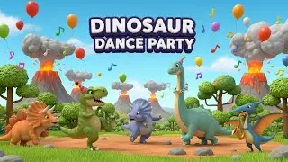 Dinosaur Dance Party 🦖💃🎶 | Fun Prehistoric Music for Kids | Animagic Studio