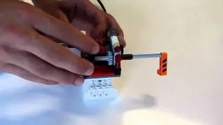 Lego 12 Cylinder engine, and a 4 speed transmission.