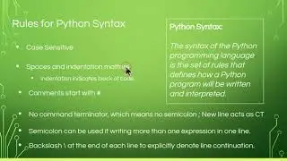Python: Basic Syntax and Variables