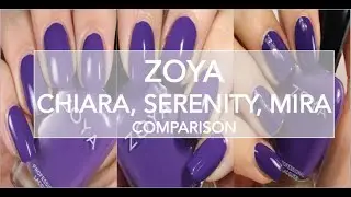 Zoya Purple Comparison Series // Chiara, Serenity, Mira // Cool Toned Purples