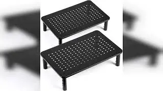 Review: TV/Monitor Riser Desktop Stand, Flat Screen, Sturdy Metal Laptop Computer Shelf for Pr...