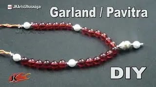 DIY Beads Garland / Pavitra making | HOW TO Make | JK Arts 1049 #Deity #Garlands #Necklace