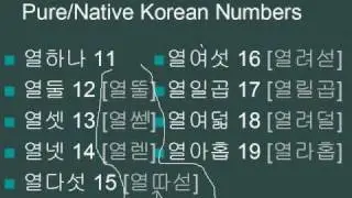 Lesson 23 - Counting in Korean (Native/Pure Korean Numbers)