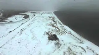 4k Aerial Blizzard Drone at Chatham, Cape Cod's Hardings Beach