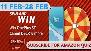 Amazon Special Edition Spin and Win Quiz Answer Today | Win Canon EOS Digital SLR Camera🔥|