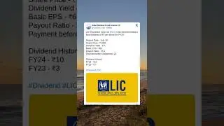 Life Insurance Corporation Ltd has recommended a final dividend for FY 2024. #StockMarket #News #LIC