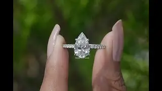 Solitaire Accent Pear Shape Lab Diamond Ring
