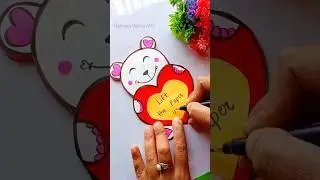Teddy day card 🥰💗✨ Velentine day card #shorts #art #trending #namratart