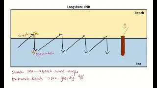 Process of longshore drift- Coastal transportation