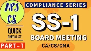 SS-1 Board Meeting (secretarial standards) | ✅Compliance Series Part-1 #cs #study #law #companies