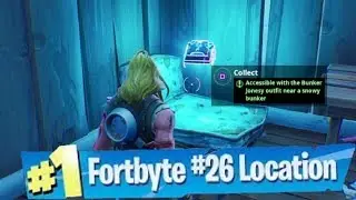 FORTBYTE #26 LOCATION FORTNITE- ACCESSIBLE WITH THE BUNKER JONESY OUTFIT NEAR A SNOWY BUNKER