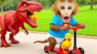 Little Monkey Baby Meets Dinosaurs! 😍🦖 | Nursery Rhymes & Kids Songs |Bobby Kids Songs #monkey