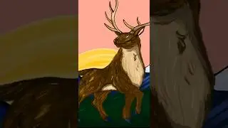 elk in the sunset ~ speedpaint🖌️🧡 #art #drawing #nature #animals #infinitepainter