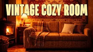 Old Cozy Fireplace Room 🔥 Warm Fire Sounds | Deep Relaxation Ambience