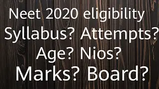 Neet 2020 eligibility syllabus nios students eligible for neet 2020 neet attempts