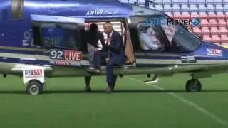 Sky Sports News' Jim White lands at the DW Stadium #92Live