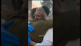 Hasidic Jew and a secular Jew, embrace by an Israel army base. So much love #israel