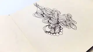STUDIO VLOG - SKETCHBOOK SESSIONS - DRAWING IN MY SKETCHBOOK - ABSTRACT INK LINE ART