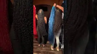 Blue/Red Long Braids Wig ft.muvalandbeautyplaza
