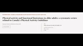 Physical activity and functional limitations in older adults: a systematic review rel... | RTCL.TV