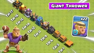 Giant Thrower vs Every Townhall | clash of clans