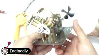 Mini V4 Steam Engine with Reverse Gearbox - Enginediy