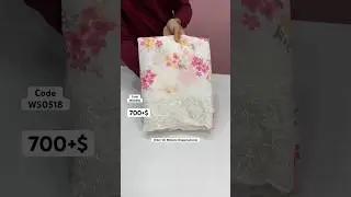 Chiffon floral print saree with embroidery & sequence work with scalloped border& satin print blouse